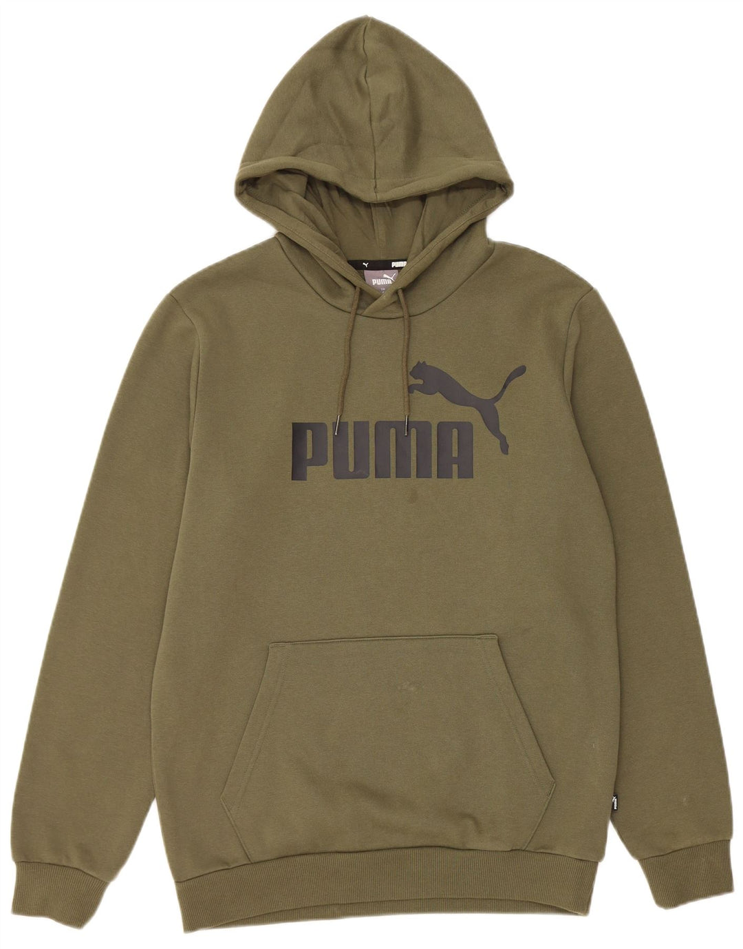 Felpa con cappuccio grafica da uomo Puma piccola in cotone kaki