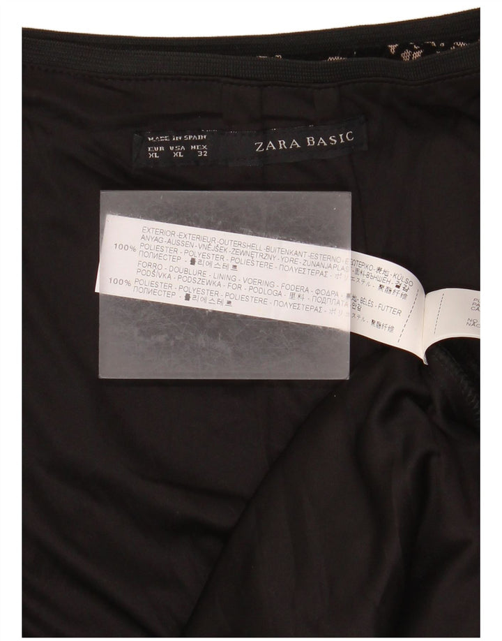 Gonna midi da donna Zara XS W30 poliestere floreale nero