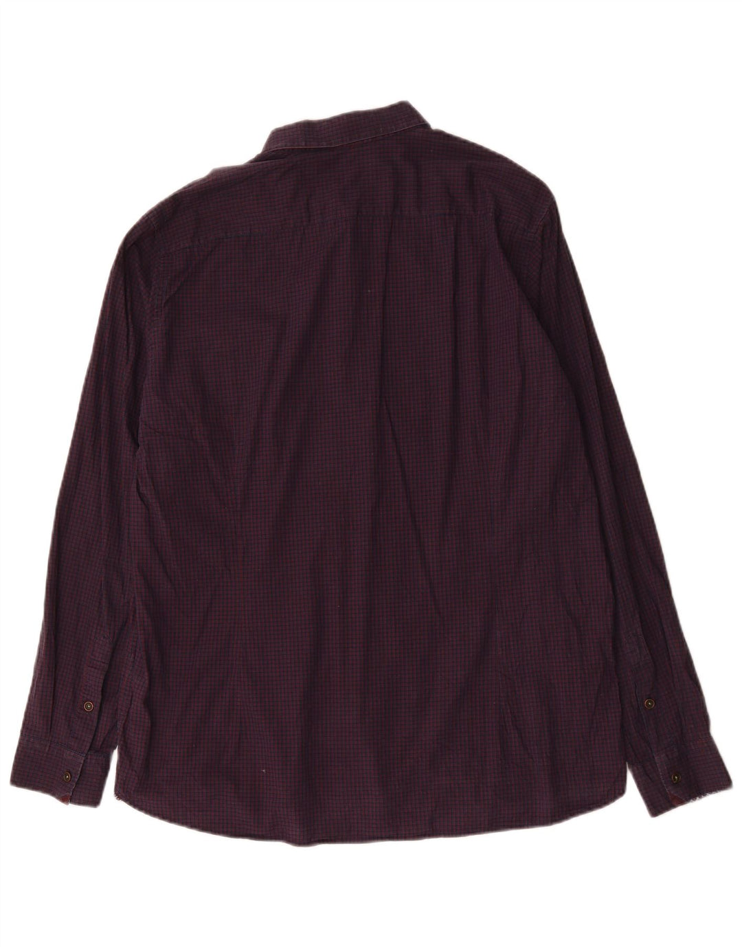Camicia da uomo Ted Baker taglia 6 2XL cotone a quadretti viola