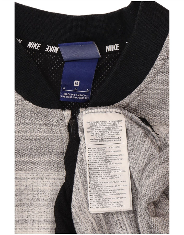 Giacca da tuta da donna Nike Regular Fit, giacca in cotone a righe grigio medio