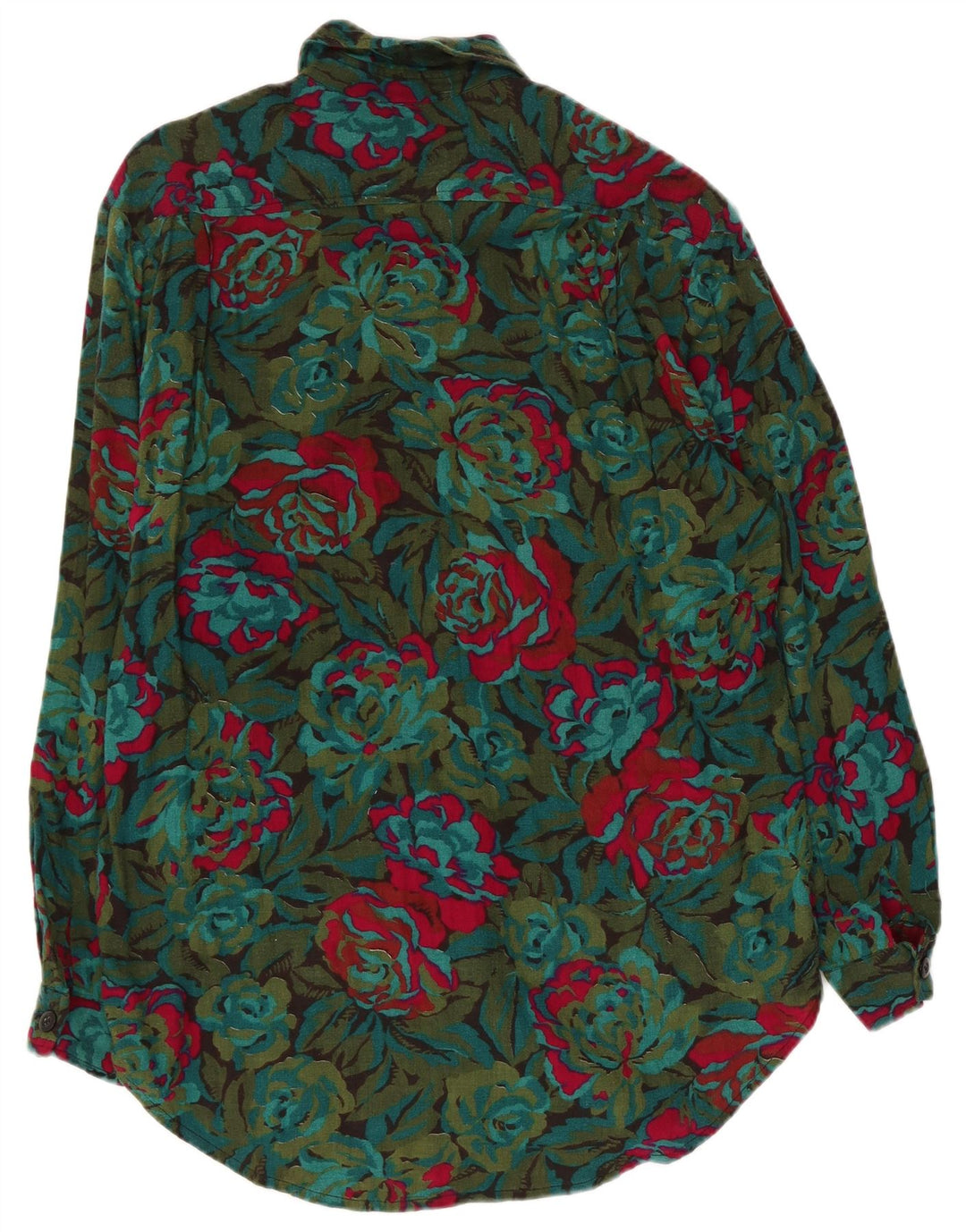Abito camicia da donna vestibilità ampia VINTAGE UK 14 floreale multicolore medio