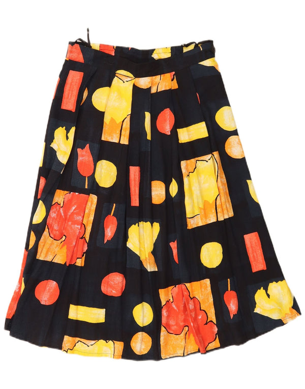 Gonna a trapezio a vita alta da donna vintage W28 Patchwork medio multicolore