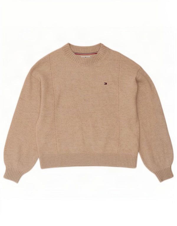 Maglione maglione a collo alto per ragazze Tommy Hilfiger 11-12 anni in lana beige