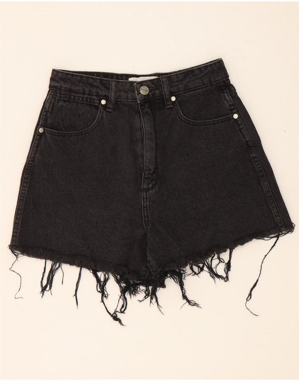 Pantaloncini di jeans a vita alta da donna Wrangler US 7 Medium W24 cotone nero