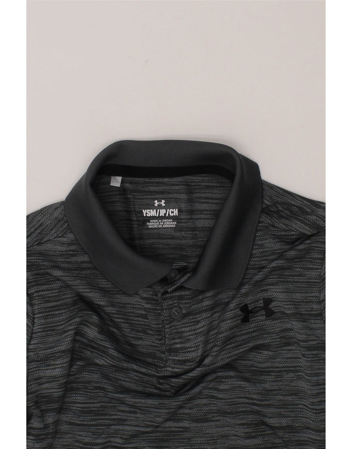 UNDER ARMOUR Boys Polo Shirt 7-8 Years Small Grey Flecked Polyester Vintage Under Armour and Second-Hand Under Armour from Messina Hembry 
