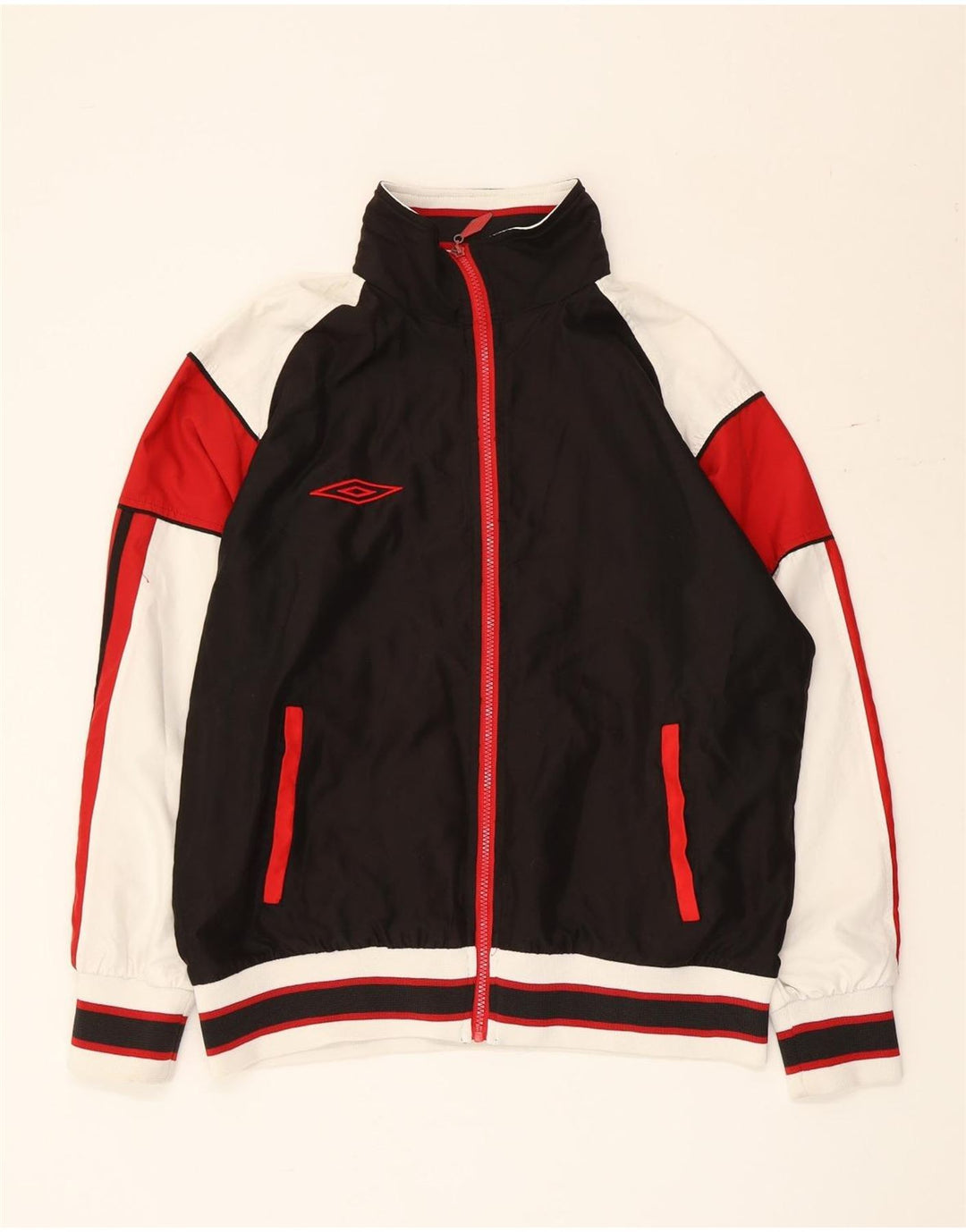 Giacca da tuta da uomo Umbro in poliestere color block medio nero