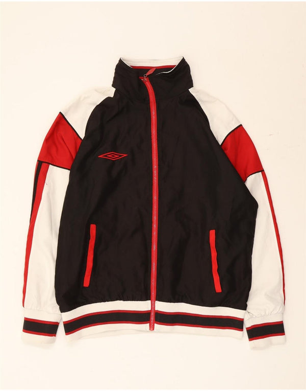 Giacca da tuta da uomo Umbro in poliestere color block medio nero