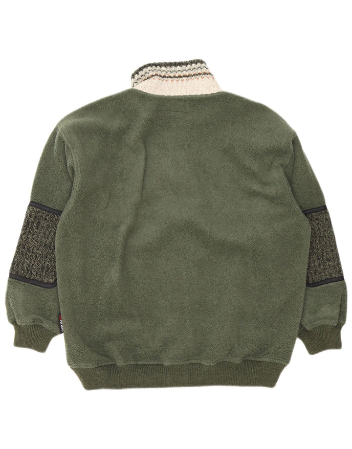Giacca in pile da uomo Silvy UK 40 Large Verde Colourblock Poliestere
