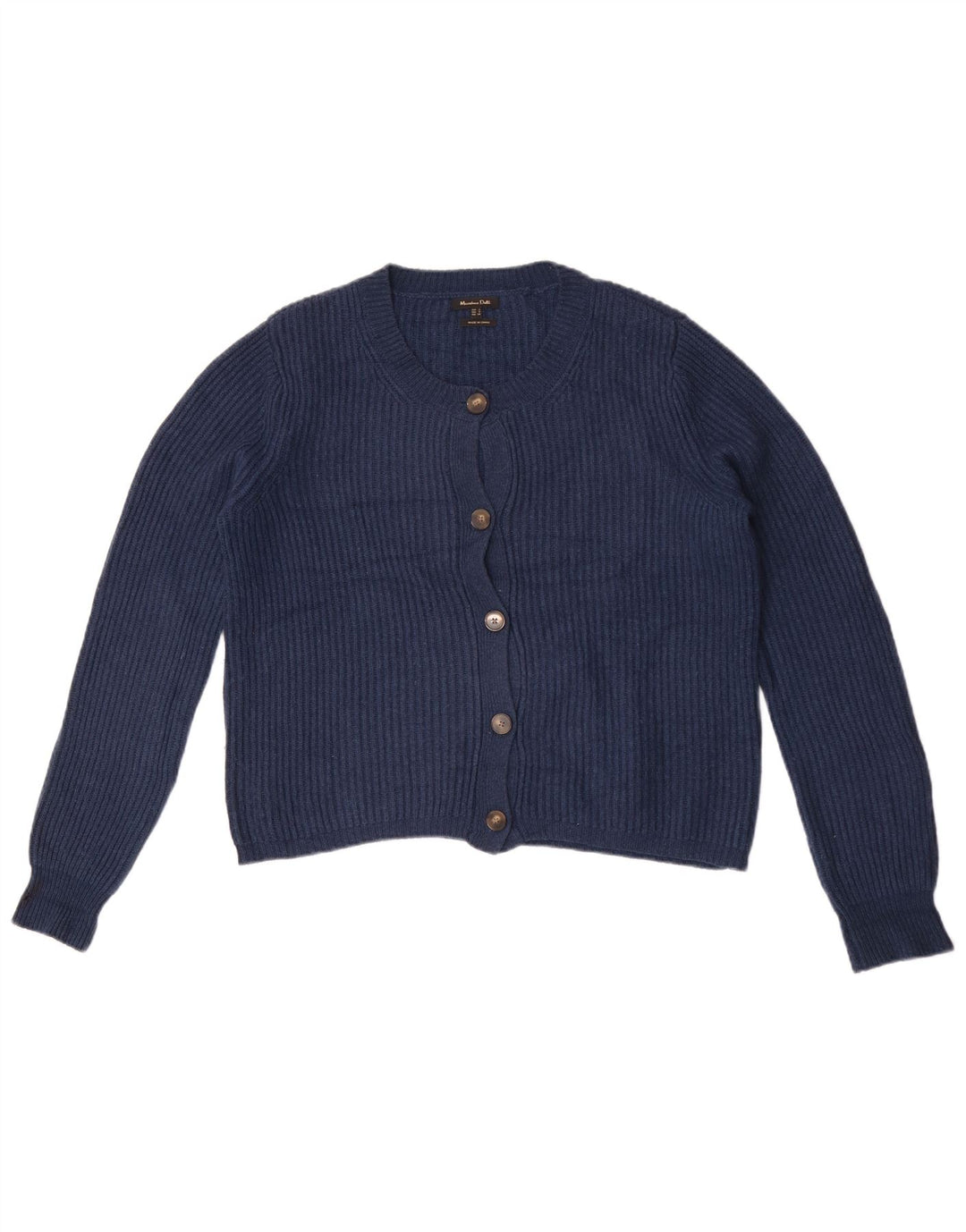 Massimo Dutti Maglione cardigan oversize corto da donna UK 10 piccolo blu navy