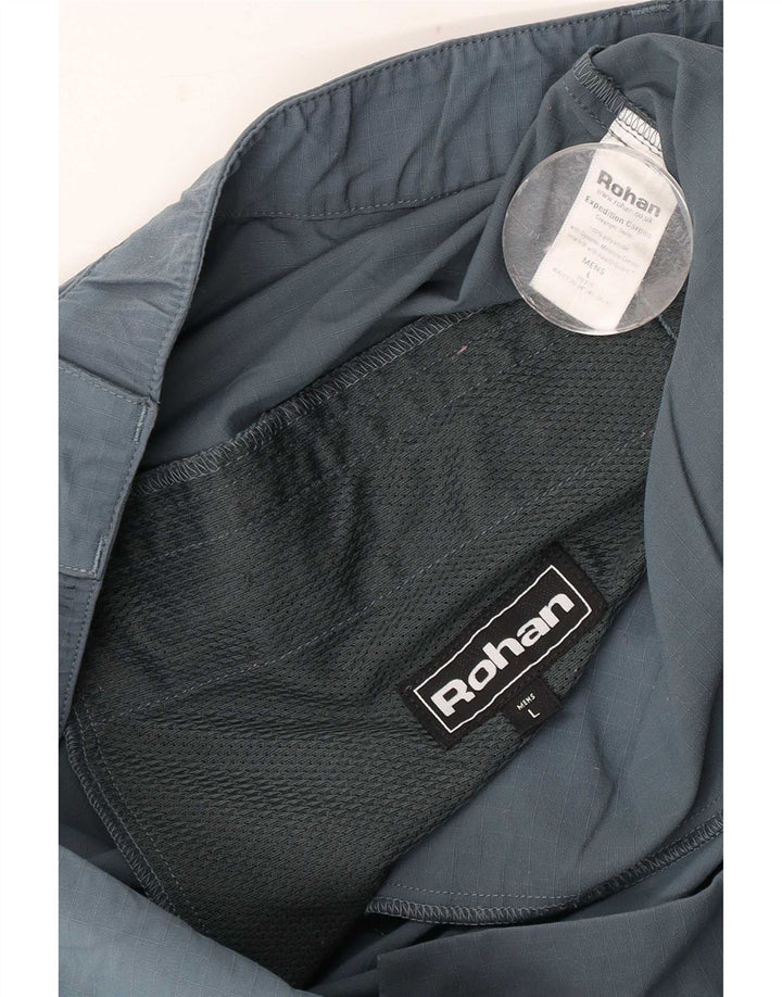 Pantaloni cargo da escursionismo da uomo Rohan Large W36 L29 blu in poliammide