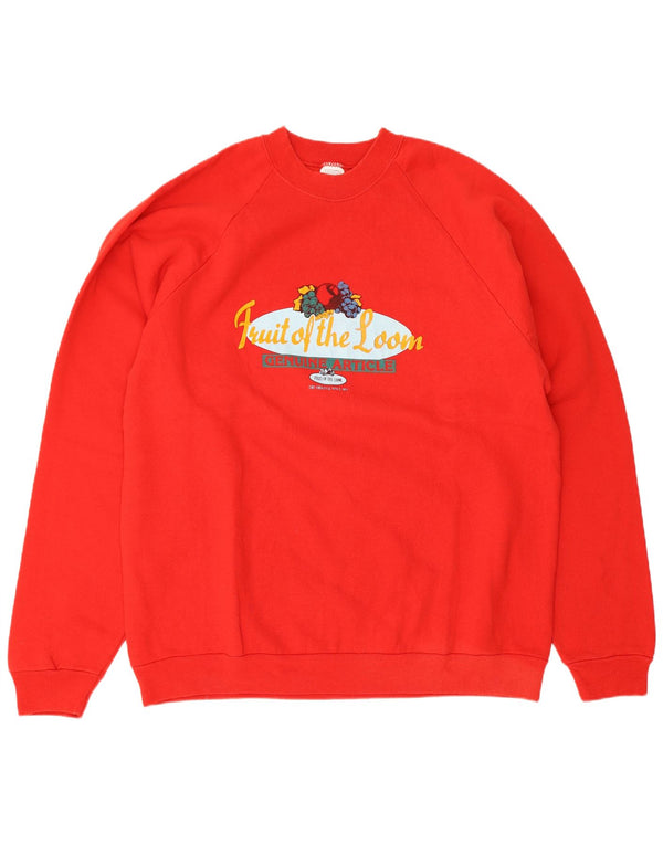 Felpa grafica da uomo Fruit Of The Loom Maglione XL Cotone rosso
