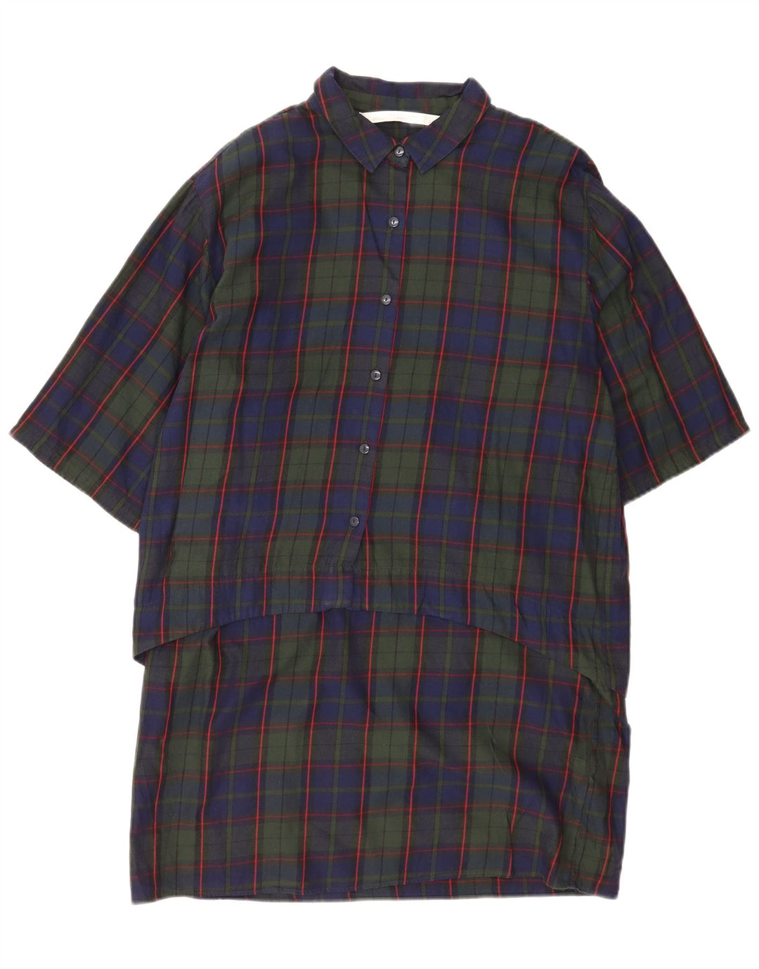 Abito camicia pullover da donna Zara con maniche a 3/4 UK 16 Grandi quadri blu navy