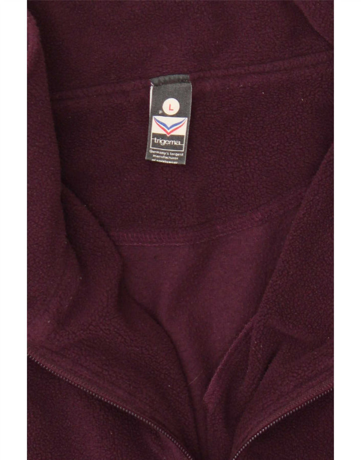 Trigema Maglione in pile da uomo con zip e collo grande in poliestere bordeaux