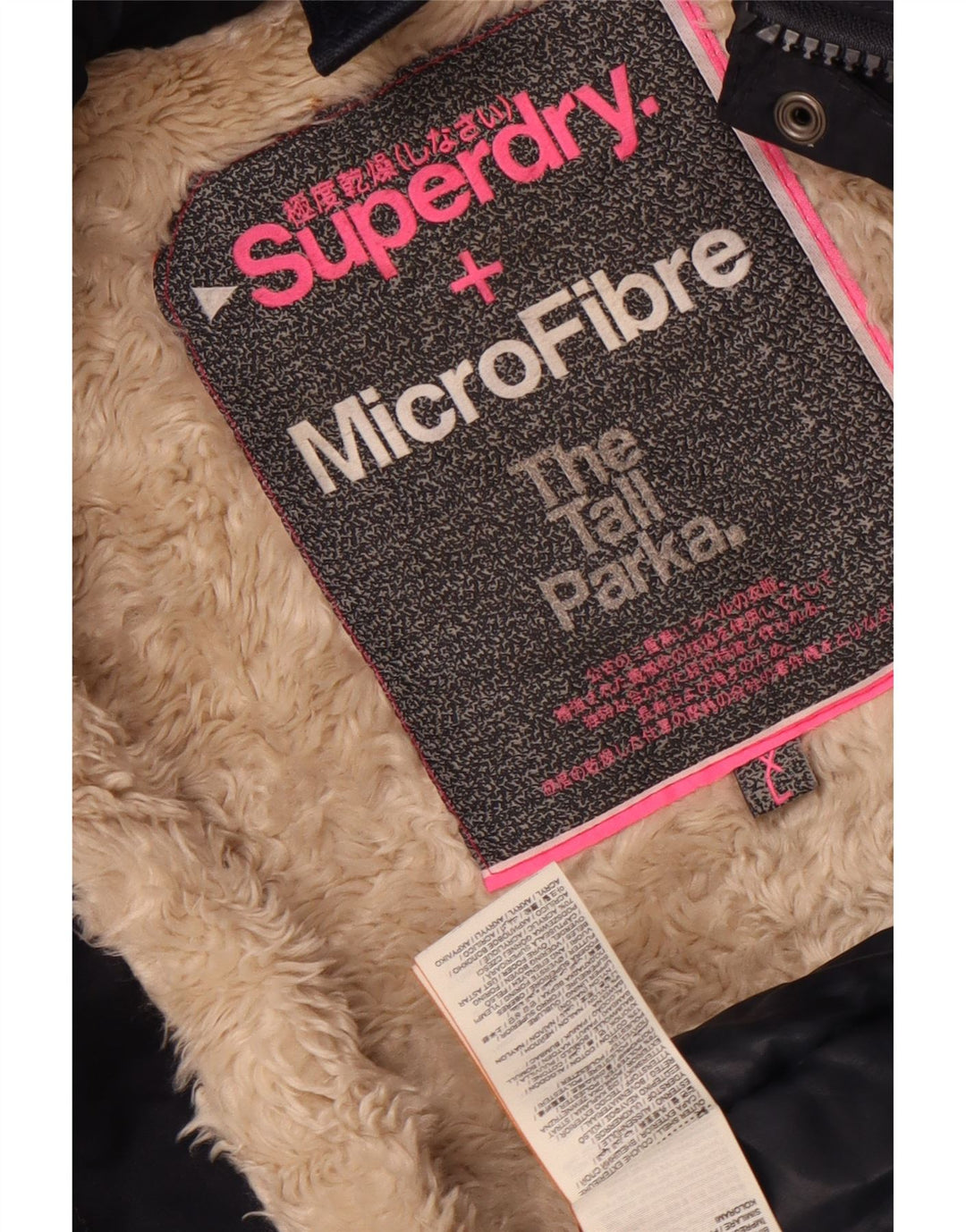 Giacca parka da donna con cappuccio Superdry UK 18 XL poliestere blu navy