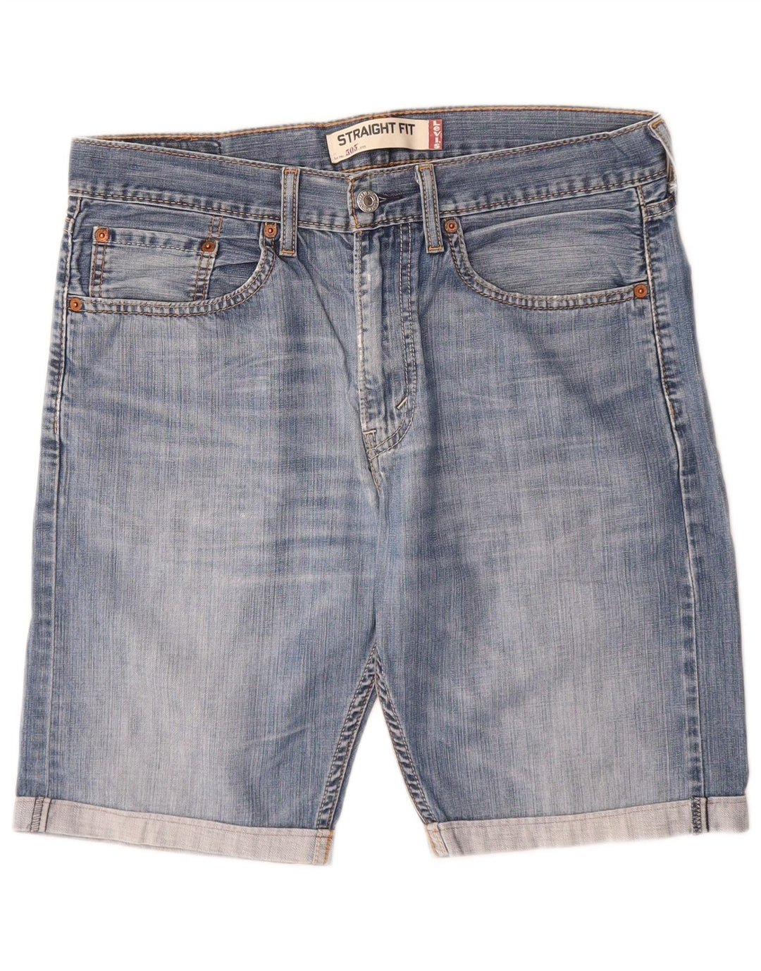 Pantaloncini di jeans Levi's 505 da uomo W32 in cotone blu medio