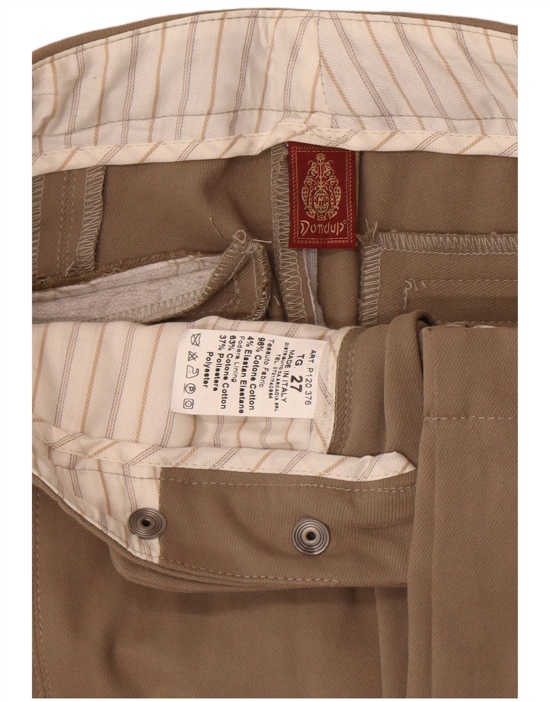 Pantaloni Capri Donna Dondup W27 L22 Cotone Beige