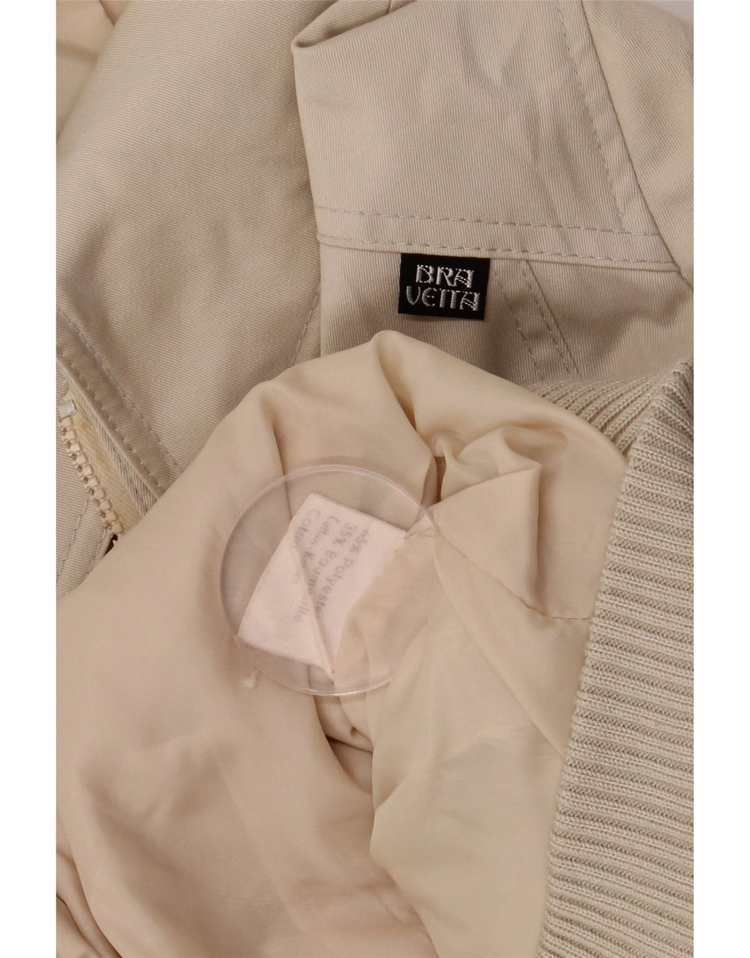 Giubbotto bomber vintage da donna UK 18 XL Poliestere beige