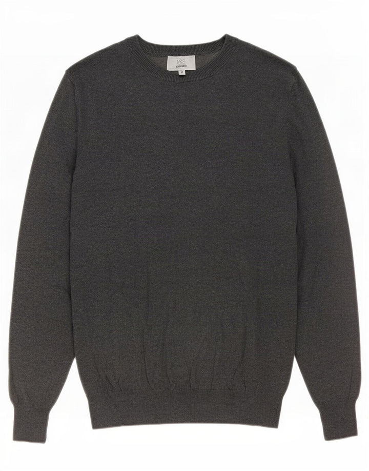 Maglione da uomo Marks & Spencer vestibilità regolare con scollo a barchetta Grigio medio