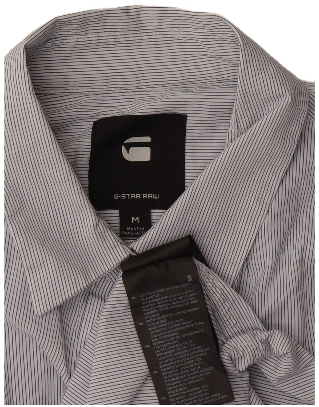 Camicia da donna G-Star UK 14 Cotone gessato blu medio
