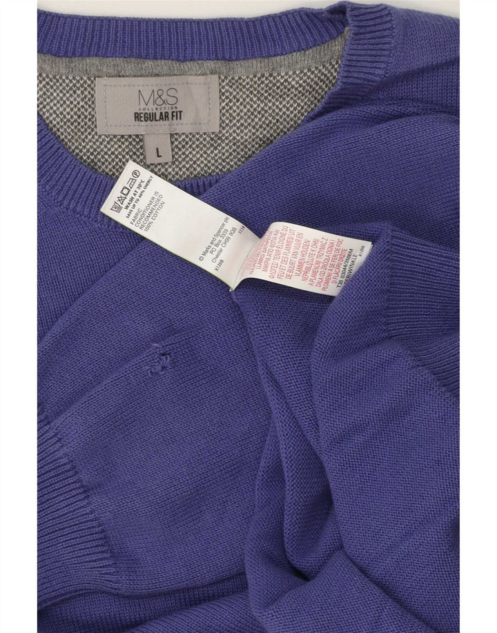 Maglione maglione girocollo vestibilità regolare da uomo Marks & Spencer grande viola