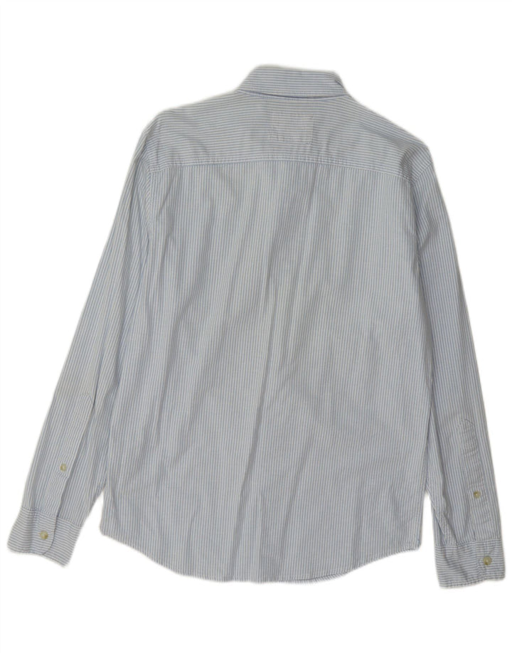 Camicia Hollister da uomo piccola in cotone gessato blu