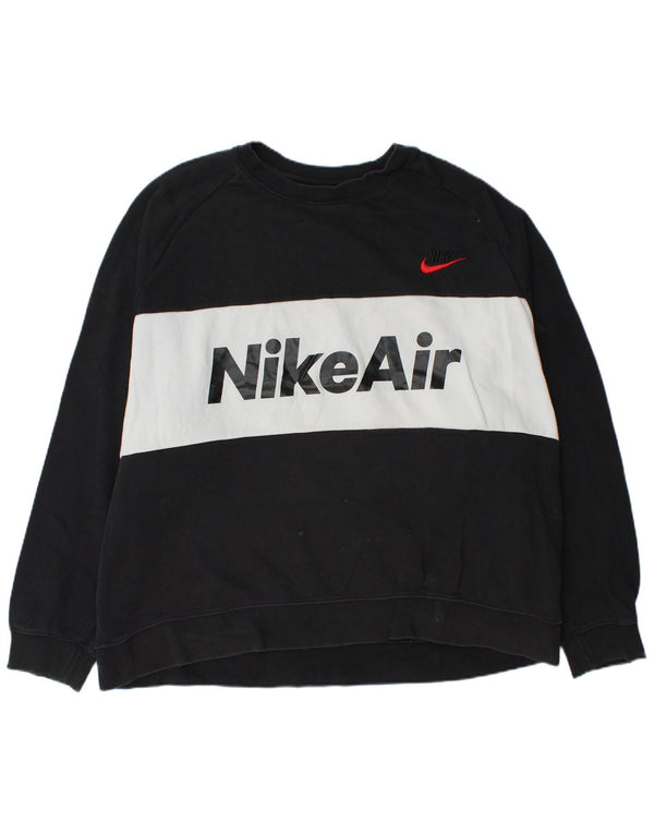 Felpa grafica da uomo Nike Felpa 2XL in cotone color block nero