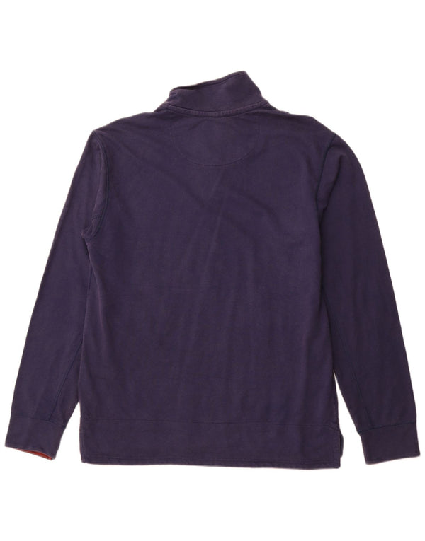 Weird Fish Top da uomo con zip a 1/4 a maniche lunghe di grandi dimensioni in cotone blu navy