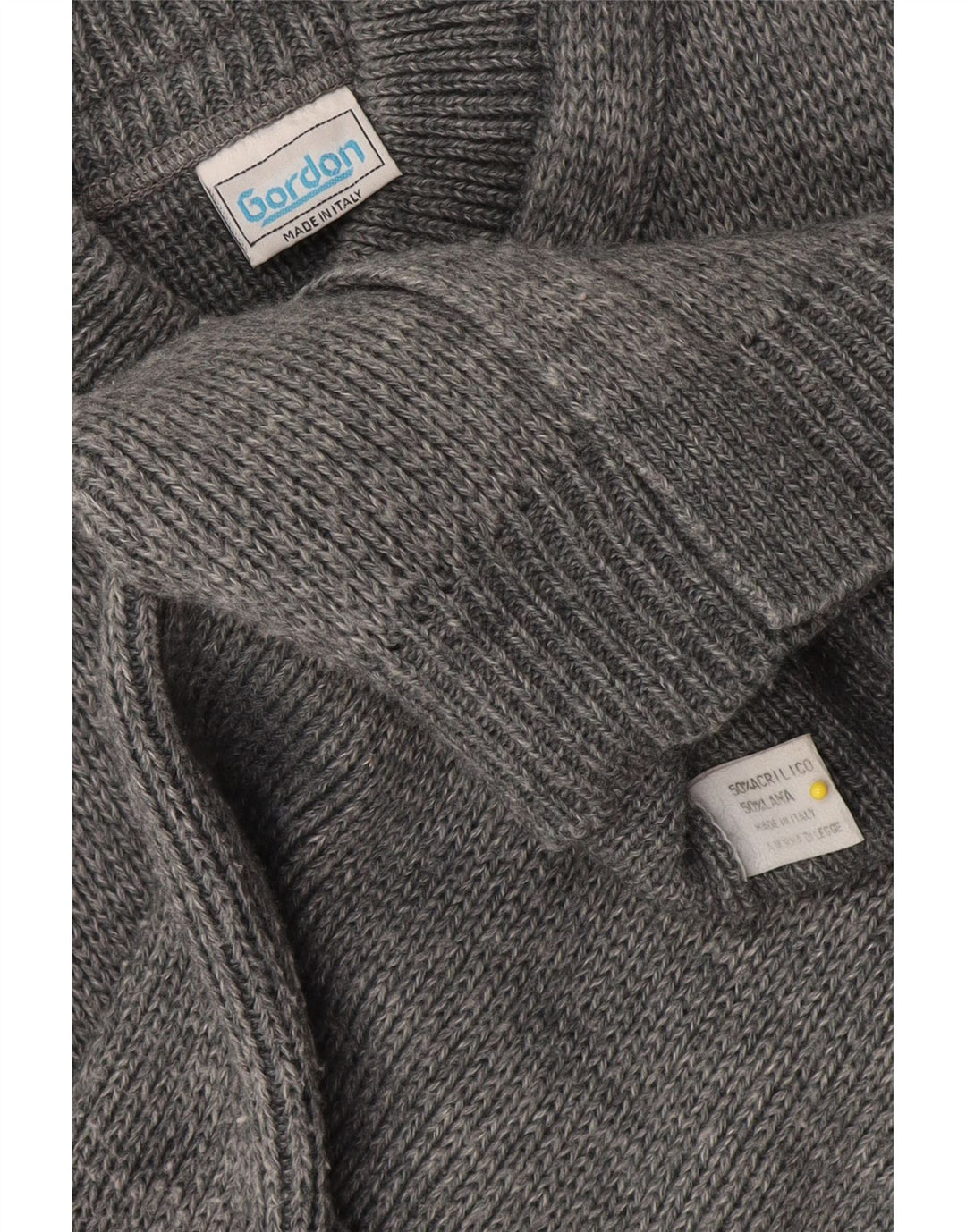 Maglione cardigan da uomo Gordon piccolo in lana grigia