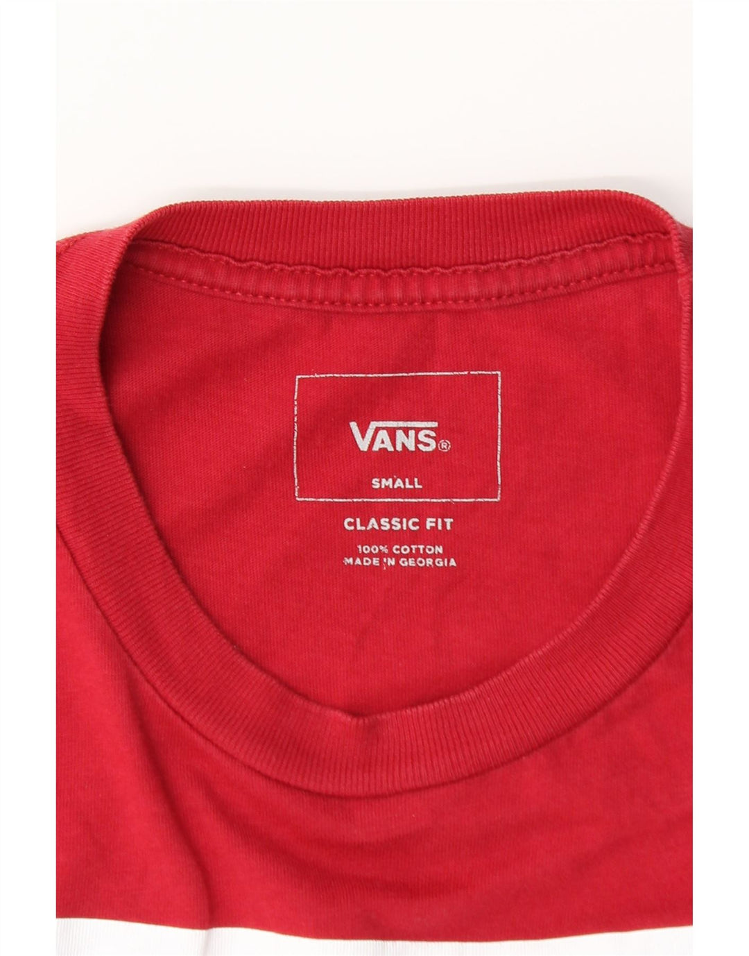 VANS Top grafico da uomo con vestibilità classica, manica lunga, piccolo, cotone rosso