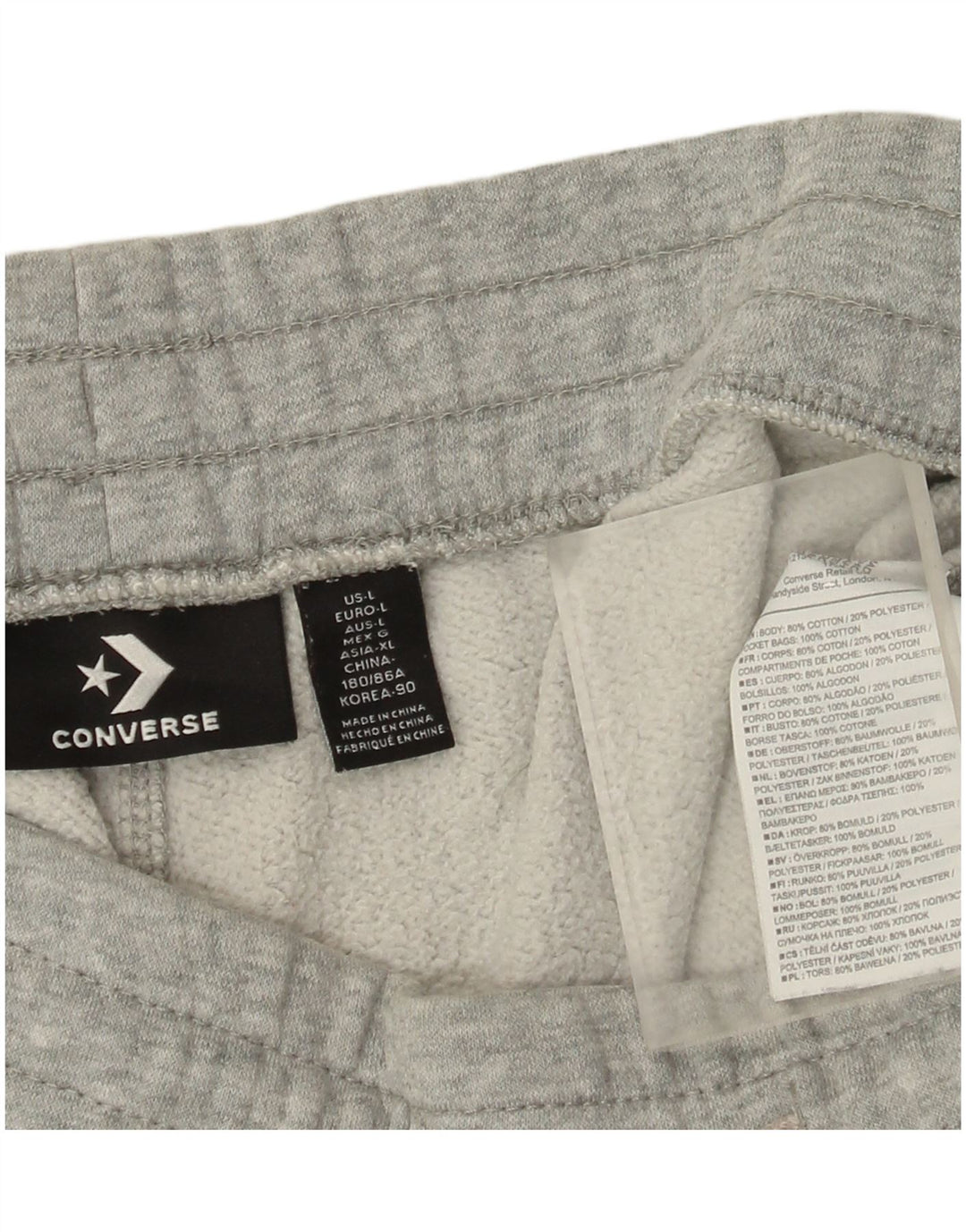 Pantaloncini sportivi da uomo Converse grandi in cotone chiazzato grigio