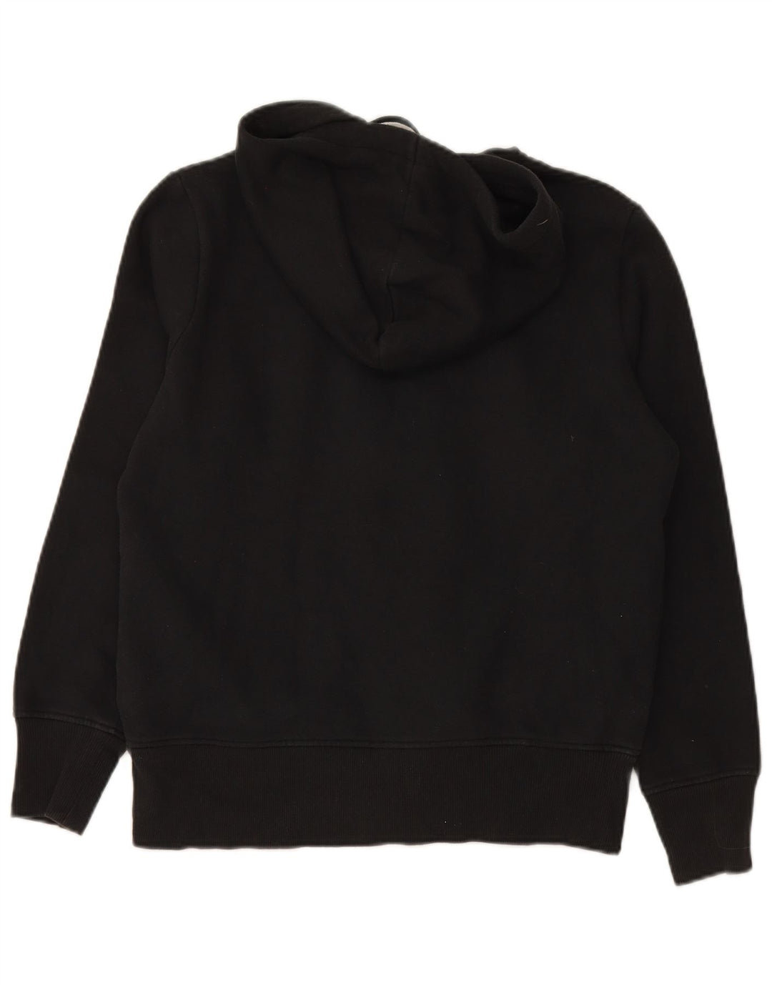 REEBOK Womens Zip Hoodie Sweater UK 14 Medium Black Cotton