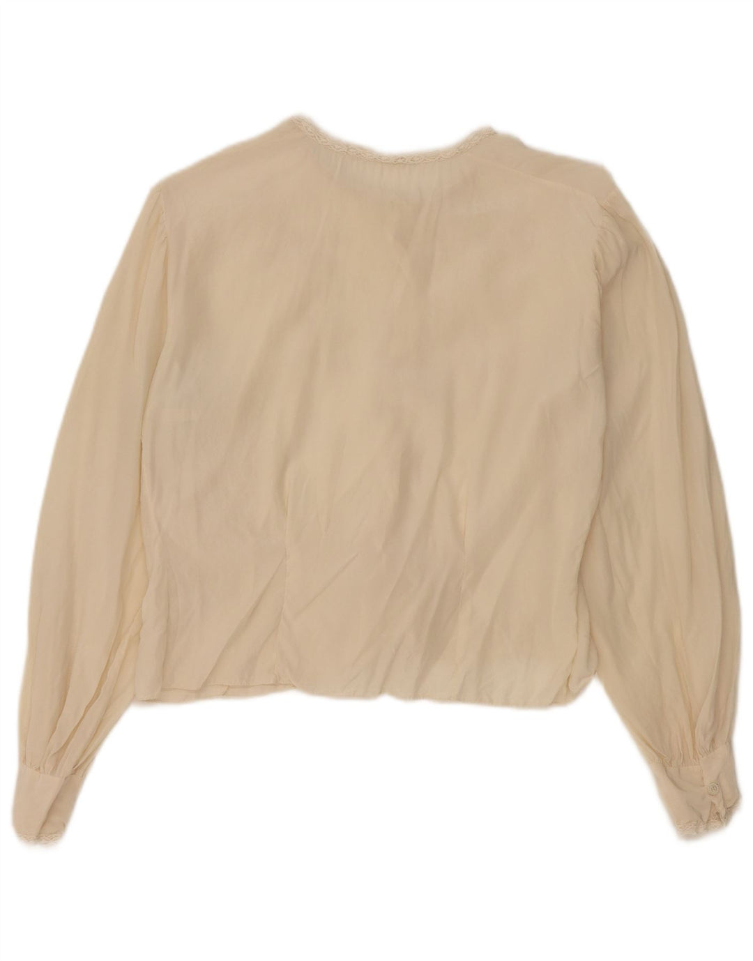 Camicetta corta da donna vintage UK 12 Beige medio