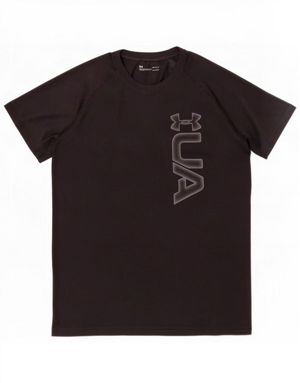 T-shirt grafica da uomo Under Armour Heat Gear Top grande in poliestere nero