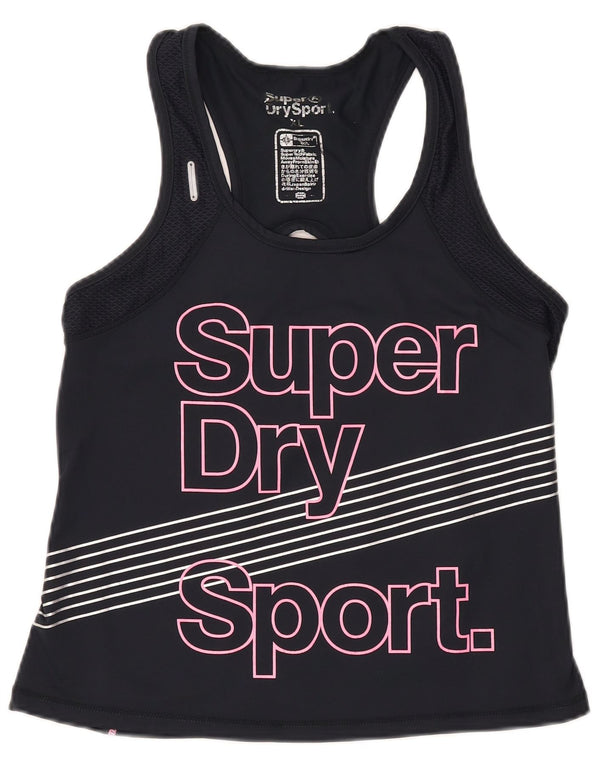 Canottiera grafica da donna SUPERDRY UK 18 XL nylon nero