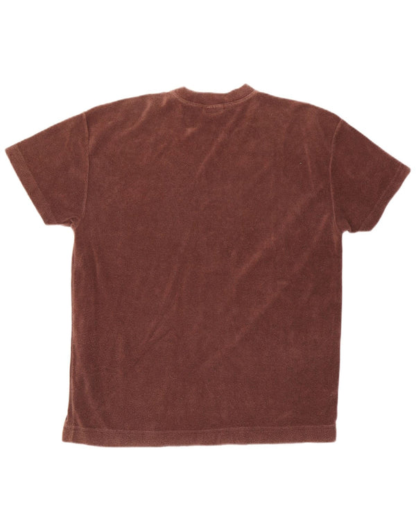 Lee Mens Velvet T-Shirt Top Large Brown Cotton
