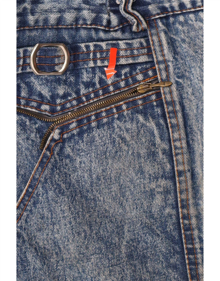 Gonna vintage in denim da donna W36 XL in cotone blu