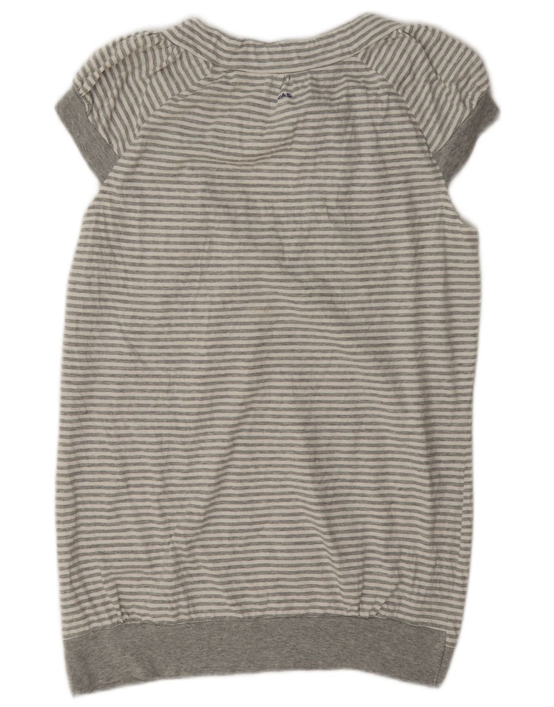 Camicetta grafica da donna Gas Top UK 14 Cotone a righe grandi grigie
