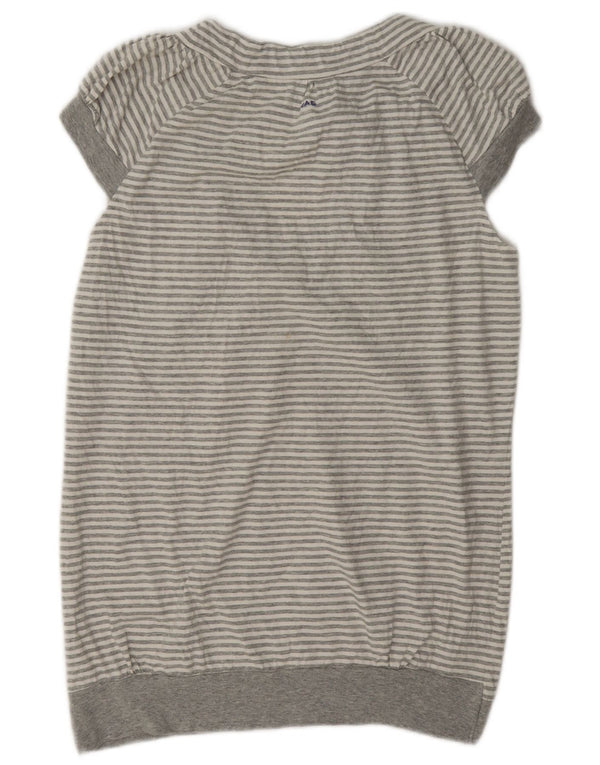Camicetta grafica da donna Gas Top UK 14 Cotone a righe grandi grigie