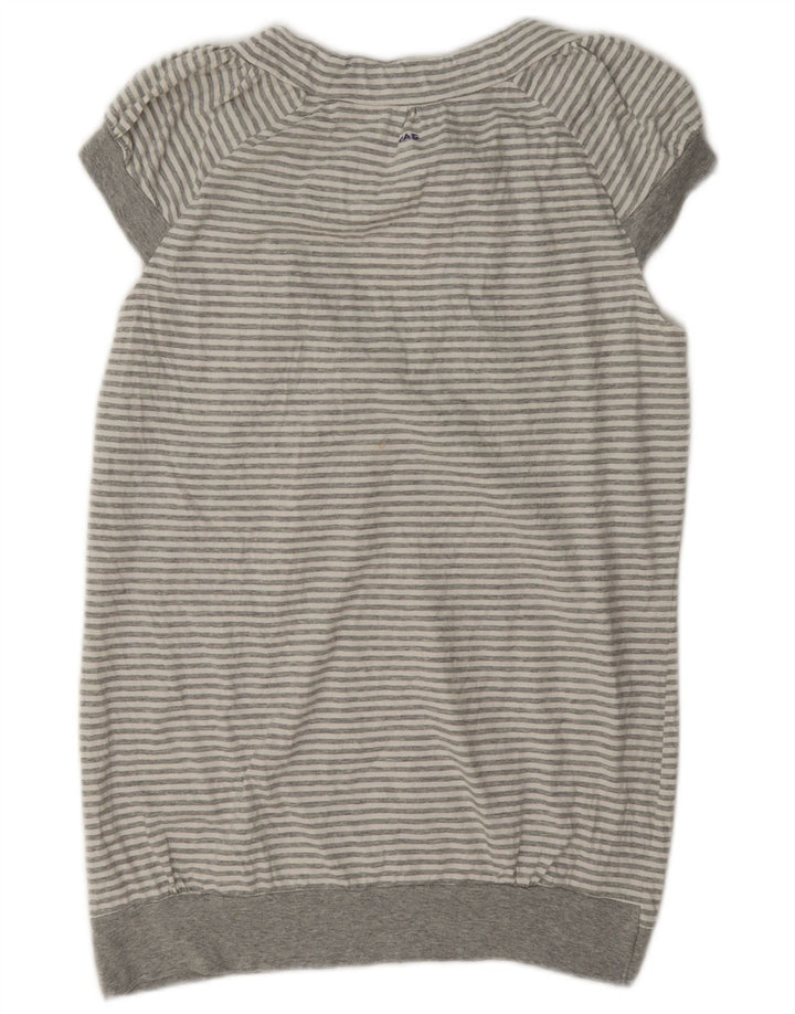 Camicetta grafica da donna Gas Top UK 14 Cotone a righe grandi grigie