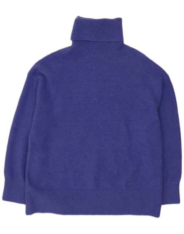 Maglione maglione oversize con collo alto da donna Zara UK 14 Acrilico blu medio
