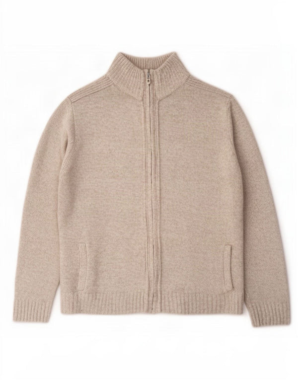Maglione cardigan da uomo Marks & Spencer grande acrilico screziato beige