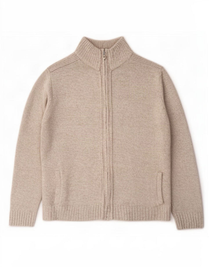 Maglione cardigan da uomo Marks & Spencer grande acrilico screziato beige