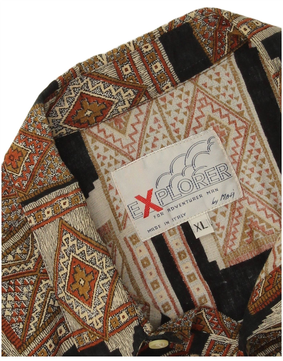 Camicia a maniche corte da uomo Explorer XL Marrone geometrica