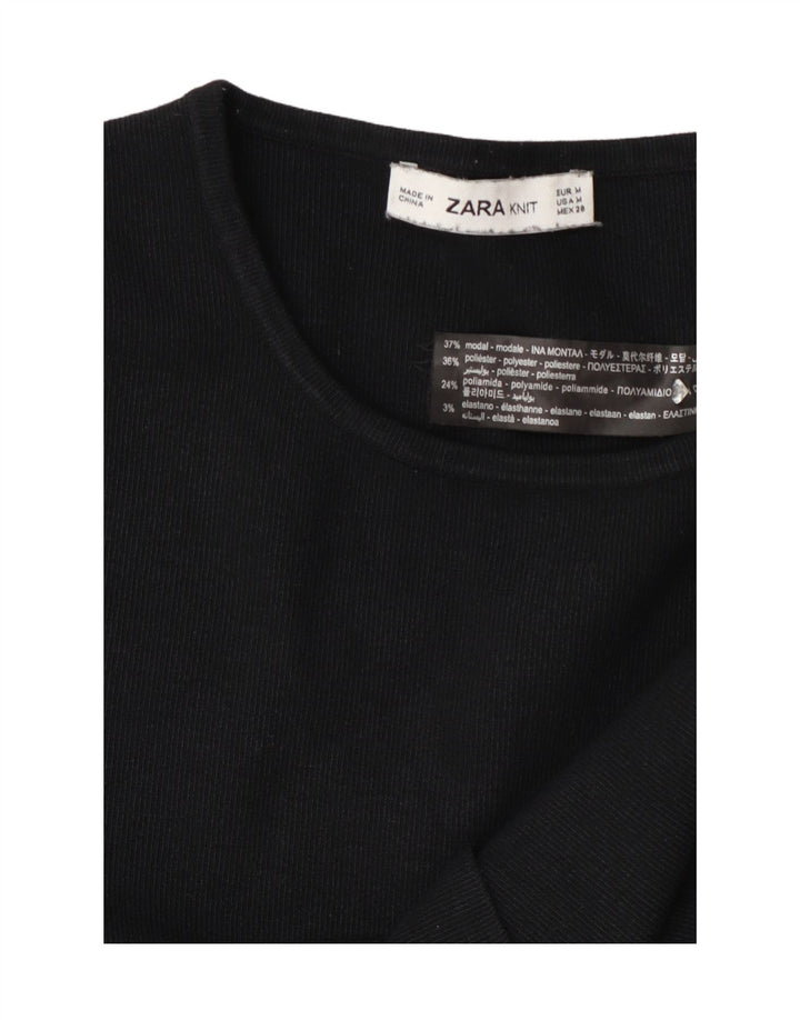 Maglione maglione da donna Zara UK 14 modal color block medio nero