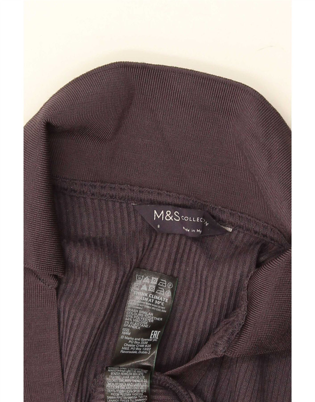 Polo a maniche lunghe da donna Marks & Spencer UK 8 Small Poliestere grigio