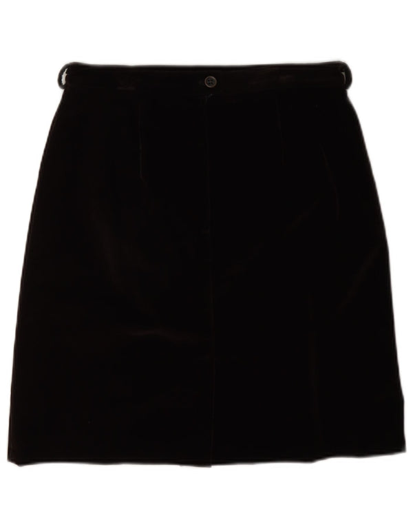 Gonna a trapezio in velluto da donna Prisma UK 10 piccola W26 acrilico nero