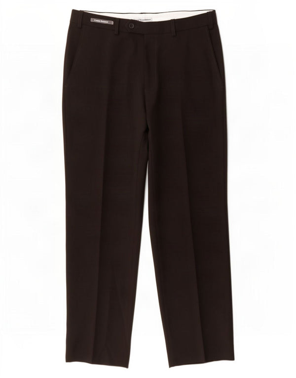 Pantaloni da abito dritti da uomo Marks & Spencer W32 L31 poliestere nero