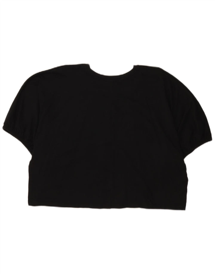 T-shirt corta oversize da donna Zara UK 14 media nera