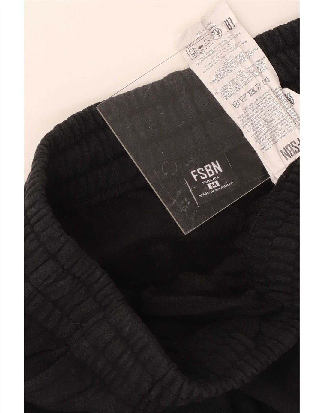 FSBN Pantaloni da tuta da uomo in cotone nero medio