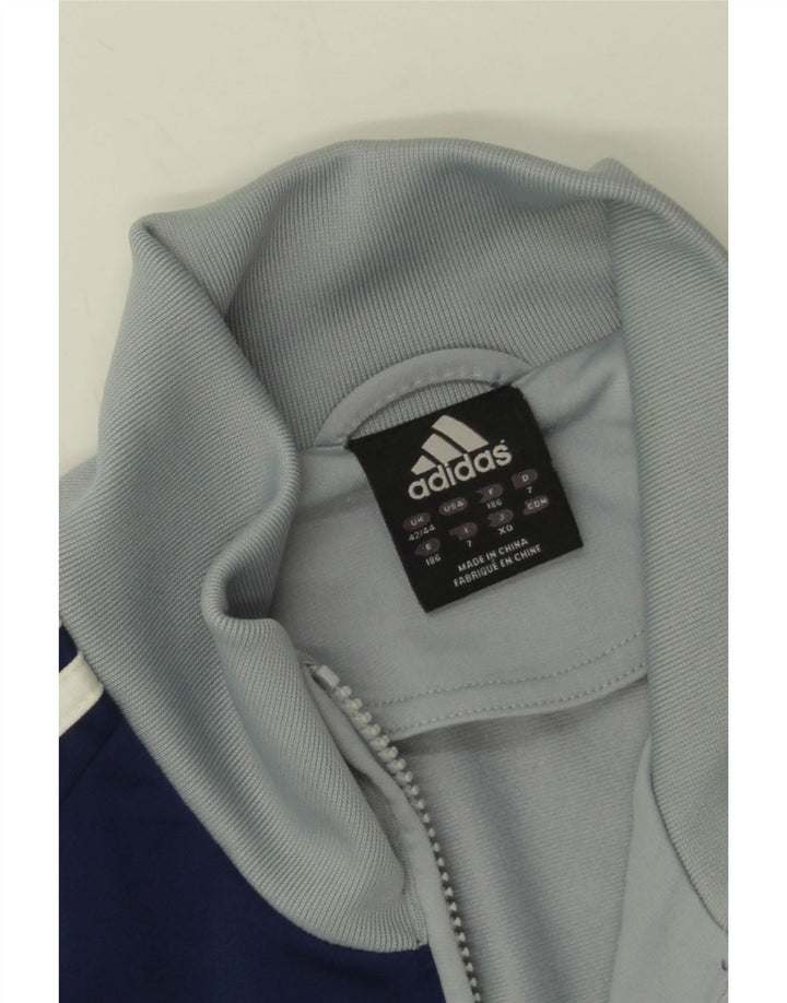Giacca da tuta da uomo Adidas UK 42/44 Large Grigio Colourblock Poliestere